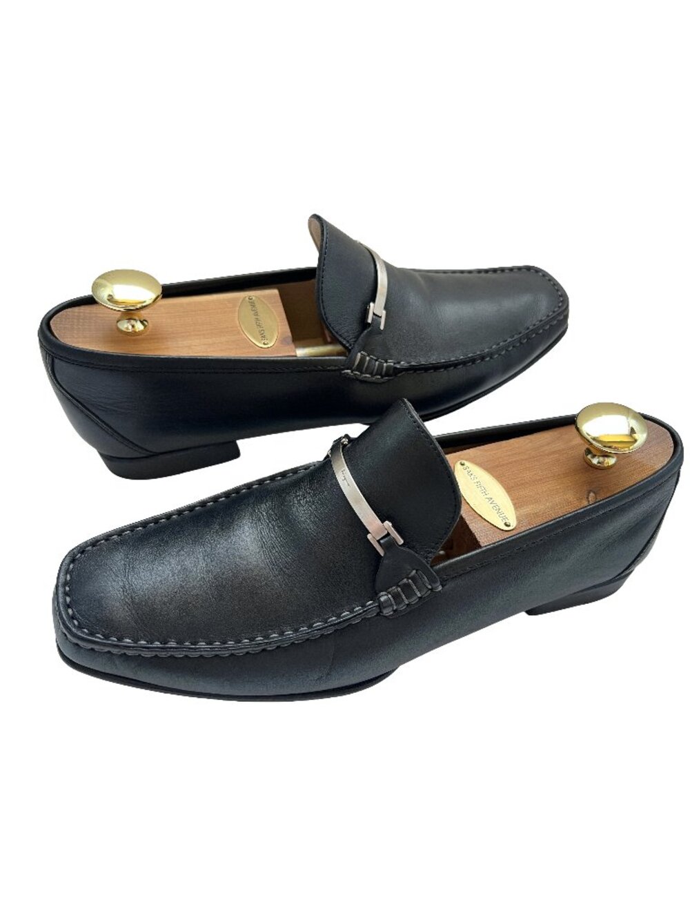 Salvatore Ferragamo Black Leather Bit Slip-On Loafers - Picture 4 of 8